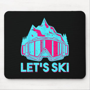 Lasst uns skifahren, Retro-Skibrille Ski vintage 8 Mousepad