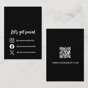 Lasst uns Social Media Handles und Website QR Code Visitenkarte