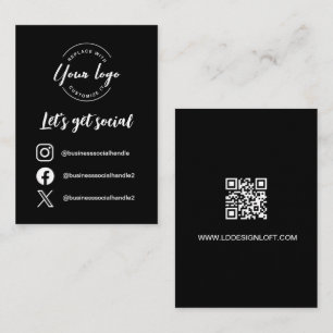 Lasst uns Social Media Handles und Website QR Code Visitenkarte