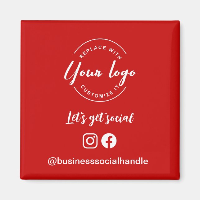 Lasst uns soziale Icons verbinden Social Handle Ro Magnet (Vorne)