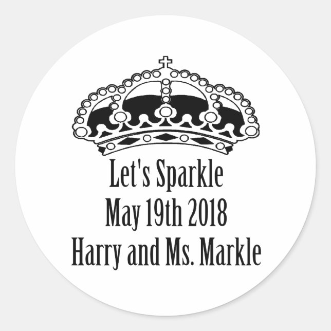Lasst uns Sparkle Harry & Meghan, 19. Mai 2018 Runder Aufkleber (Vorderseite)