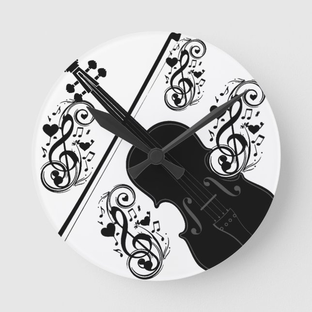 Lasst uns spielen, Violine_ Runde Wanduhr (Vorderseite)