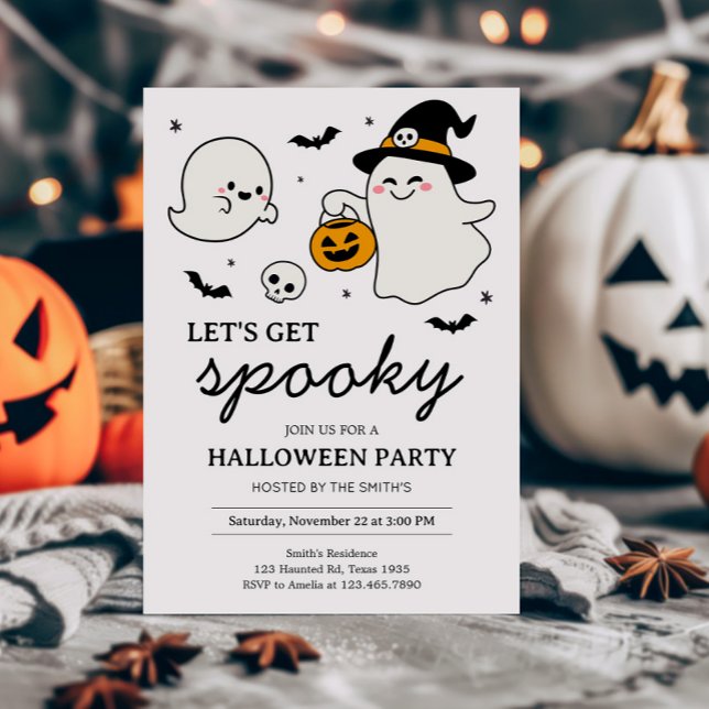 Lasst uns sprichwörtliches Halloween-Party bekomme Einladung (Let's Get Spooky Halloween Party Invitation)