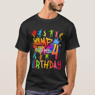 Lasst uns springen, es ist mein 4. Geburtstag Tram T-Shirt