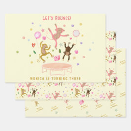Lasst uns springende Affen-Kindergeburtstag aufpra Geschenkpapier Set