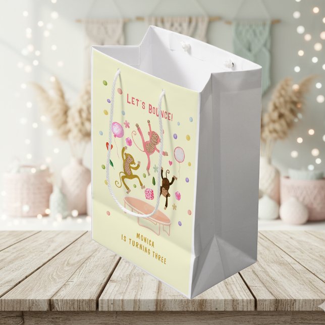 Lasst uns springende Affen-Kindergeburtstag aufpra Mittlere Geschenktüte (Von Creator hochgeladen)