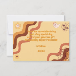 Lasst uns spukhaften halloween Retro-Kindergeburts Dankeskarte