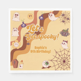 Lasst uns spukhaften halloween Retro-Kindergeburts Serviette