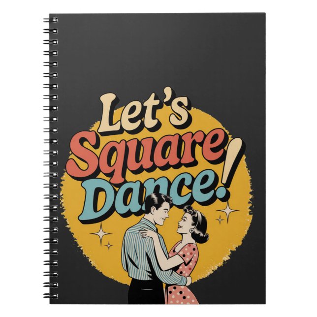 Lasst uns Square Dance machen Retro-Square-Dance-G Notizblock (Vorderseite)
