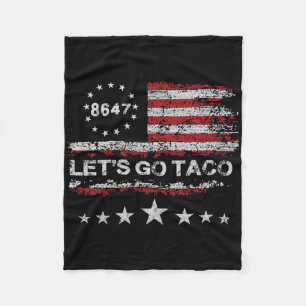 Lasst uns Taco 8647 US-Flagge 86 47 Männer Frauen  Fleecedecke