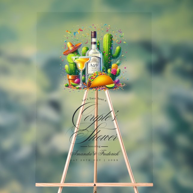 Lasst uns Taco 'Bout a Fiesta Couple's Dusche Will Acrylschild (Neutral)