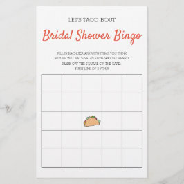 Lasst uns Taco 'Bout Brautparty Bingo Game
