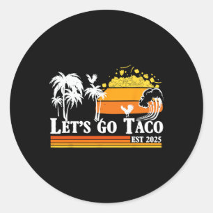 Lasst uns Taco Est 2025 Lustiges Retro-Golf von Ta Runder Aufkleber