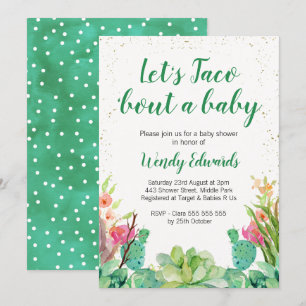 Lasst uns Taco Fiesta Themed Baby Shower Einladung