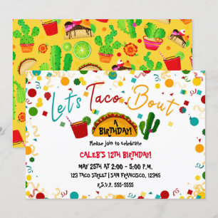 Lasst uns taco-n über eine Geburtstagsparty-Fiesta Einladung