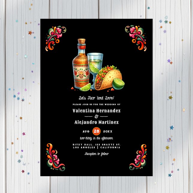 Lasst uns Taco über Liebe schreiben: Vibrant Fiest Einladung (Let's Taco 'bout Love: Vibrant Fiesta Wedding Invitation)