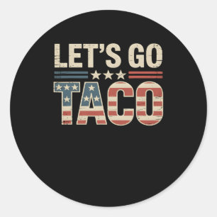 Lasst uns Taco Vintage Usa Patriotisch Lustig 4. J Runder Aufkleber