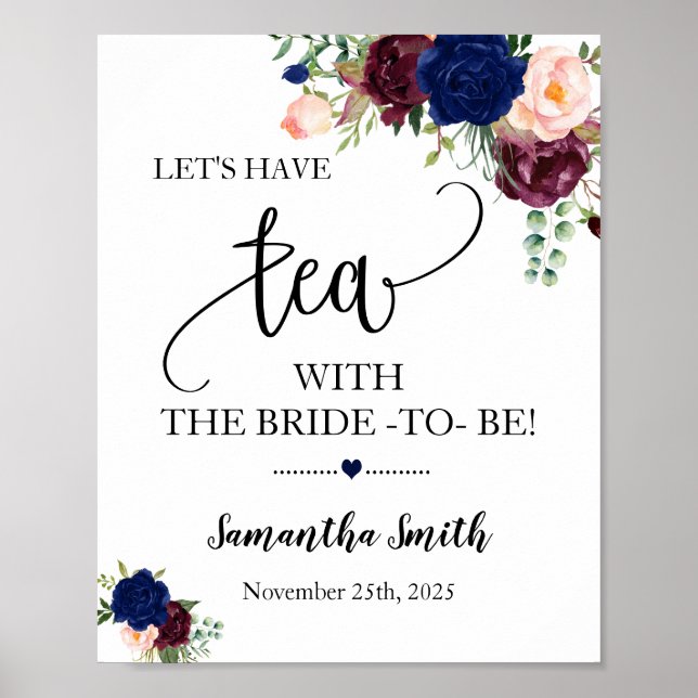 Lasst uns Tee mit Braut trinken, um eine Hochzeit  Poster (Vorne)