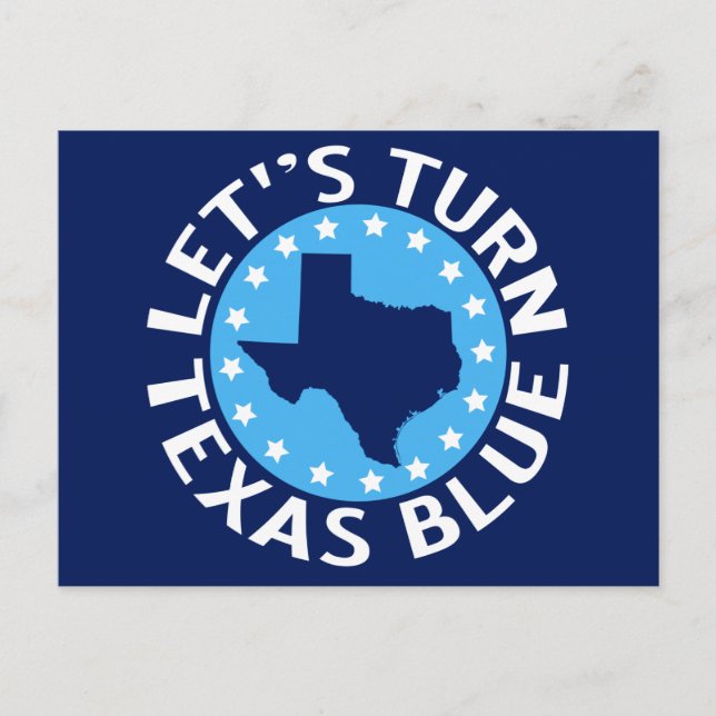 Lasst uns Texas Blue Vote-Demokrat politisch Postkarte (Vorderseite)