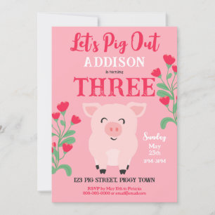 Lasst uns Tierblumenmädchen zum Geburtstag ausrott Einladung