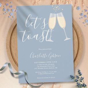 Lasst uns Toast Skript Brautparty Dusty Blue Einladung