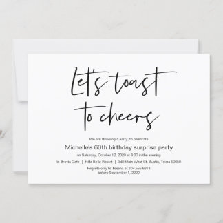 Lasst uns toast zu jubeln, Überraschung Geburtstag Einladung