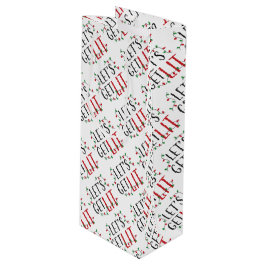 Lasst uns Typografie und Weihnachtsbeleuchtung bel Geschenktüte Für Weinflaschen