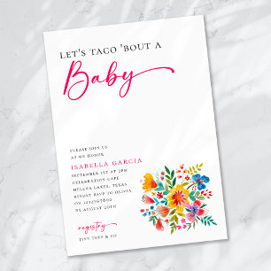 Lasst uns über das Baby taco'n - Baby Shower Flora Einladung