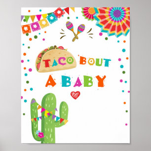Lasst uns über ein Baby-Kaktus-Fiesta-Tischschild  Poster