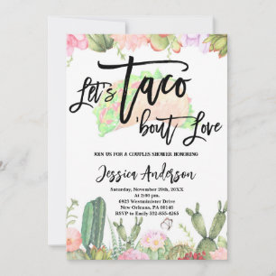 Lasst uns über Liebe zum Taco einladen Fiesta Paar Einladung