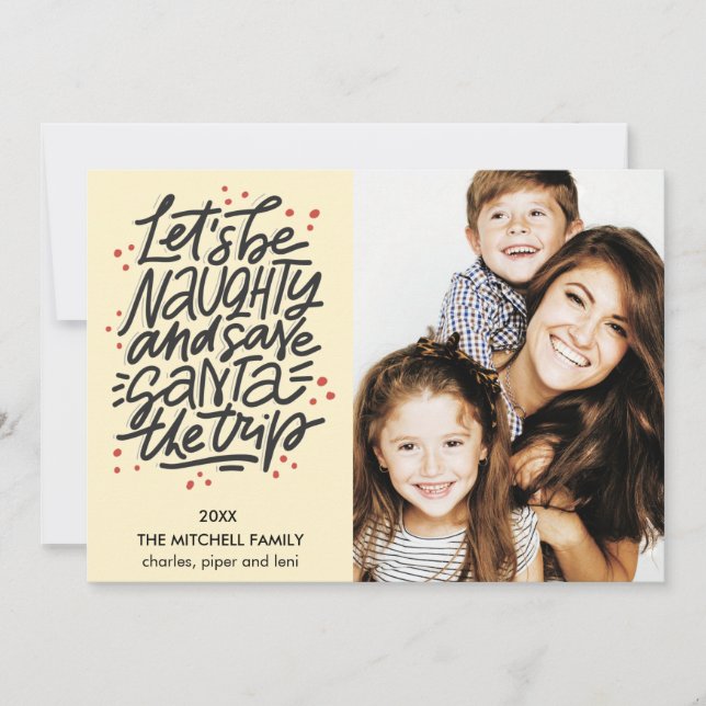 Lasst uns ungezogen gerettet Santa die Reise Funny Karte (Vorderseite)