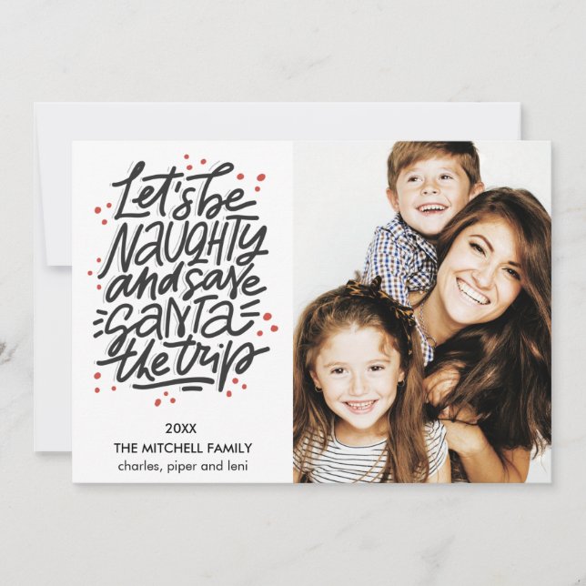 Lasst uns ungezogen gerettet Santa die Reise Funny Karte (Vorderseite)