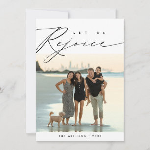 Lasst uns uns freuen, Weihnachtsfamilienfoto-Überl Feiertagskarte