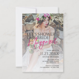 Lasst uns unsere Braut fotografieren Brautparty Einladung