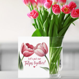 Lasst uns unsere Tulips zusammenbringen Postkarte