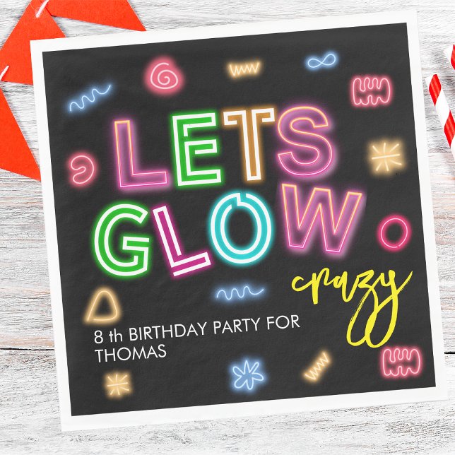 Lasst uns verrücktes Neon glühendes Laser-Party le Serviette (Von Creator hochgeladen)