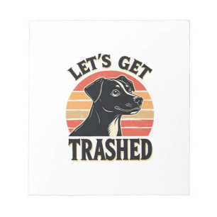 Lasst uns Vintage-Hund-Grafik Retro-Sonnenuntergan Notizblock