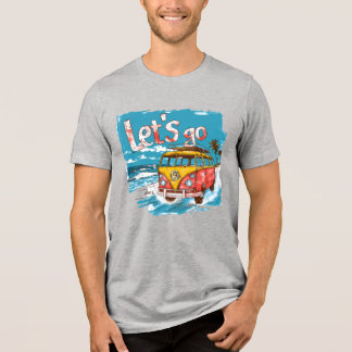 Lasst uns Vintage-Surf-Van-Grafik-T-Shirt – Retro Tri-Blend Shirt