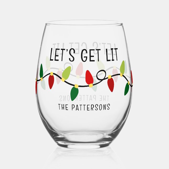 Lasst uns Weihnachten genießen Weinglas Ohne Stiel (Rückseite)