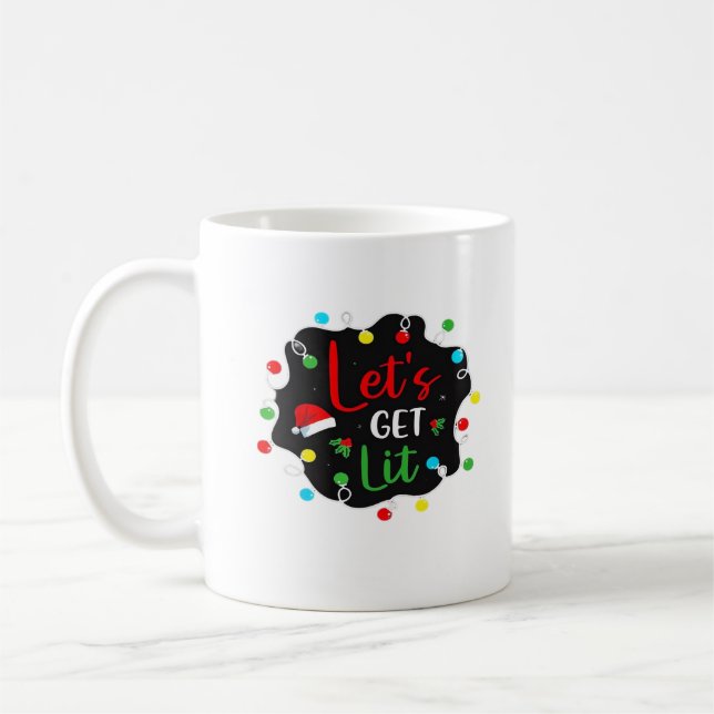 Lasst uns Weihnachten trinken Lights Santa Esse Kaffeetasse (Links)