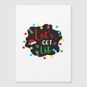 Lasst uns Weihnachten trinken Lights Santa Esse Magnetkarte