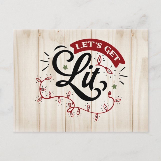 Lasst uns Weihnachts-Party einladen | Postkarte (Vorderseite)