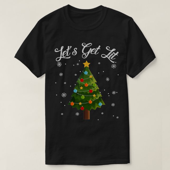 Lasst uns Weihnachtsbaum Funny Drinking Geschenk b T-Shirt (Design vorne)
