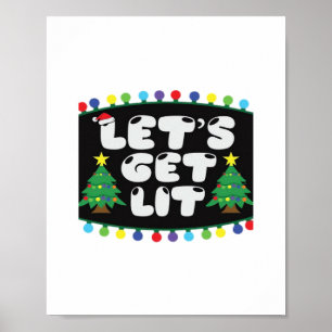 Lasst uns Weihnachtsbaum Merry Funny Jokes Sat. Poster