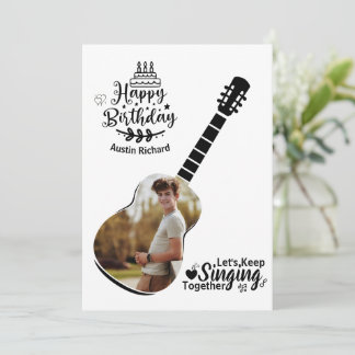 Lasst uns weiterhin Happy Birthday Fotokarte singe Einladung