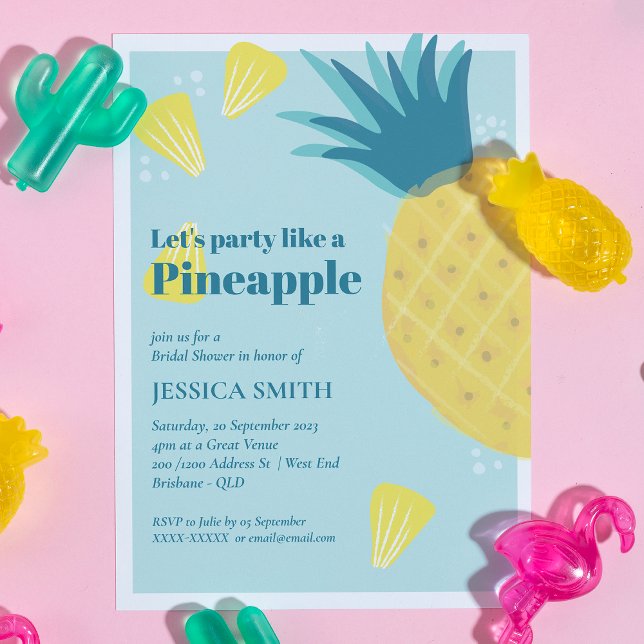 Lasst uns wie ein Ananas-Brautparty Party machen Einladung (Von Creator hochgeladen)