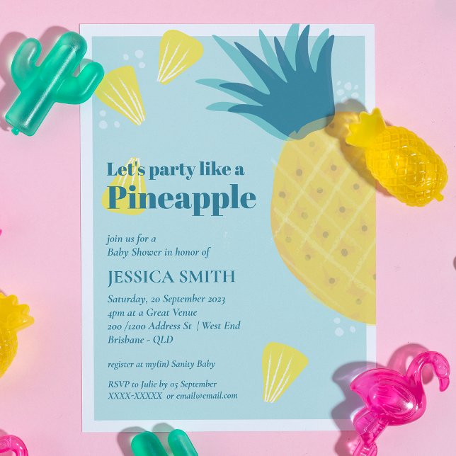 Lasst uns wie eine Ananas-Babydusche Party machen Einladung (Von Creator hochgeladen)