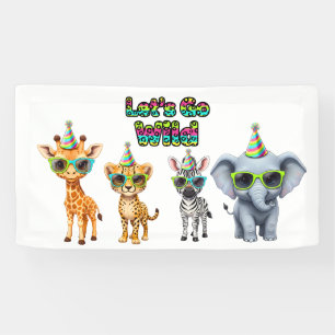 Lasst uns wild werden, Partytier mit Sonnenbrille Banner