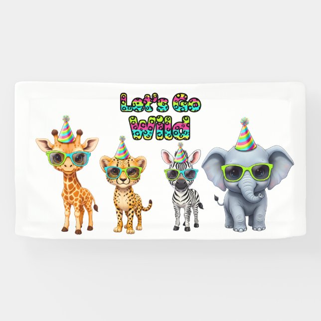 Lasst uns wild werden, Partytier mit Sonnenbrille  Banner (Horizontal)