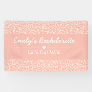 Lasst uns wilde lustige Cheetah Rosa Junggesellinn Banner